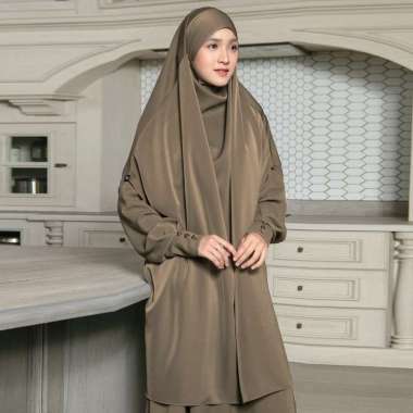 Lozy Hijab - Sabiya French Khimar Lozy X Cut Syifa (Jilbab Syari Cadar Haji dan Umrah Bahan Cooltech
