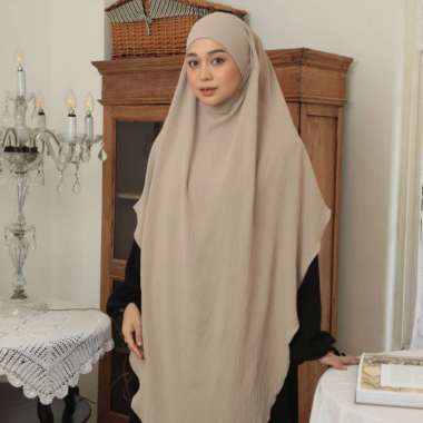 Lozy Hijab - Nahda French Khimar (Jilbab Syari Khimar Haji dan Umrah Bahan Crinkle Airflow Premium) 