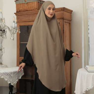 Lozy Hijab - Nahda French Khimar (Jilbab Syari Khimar Haji dan Umrah Bahan Crinkle Airflow Premium)