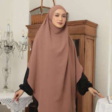 Lozy Hijab - Nahda French Khimar (Jilbab Syari Khimar Haji dan Umrah Bahan Crinkle Airflow Premium)