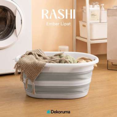 Dekoruma RASHI Ember Lipat / Ember Portable Untuk Cuci Baju - Putih