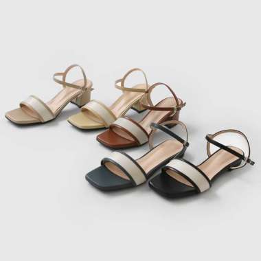 SAPPUN Provin Square Sandals (5cm) - Sandal Heels Wanita 40 BROWN