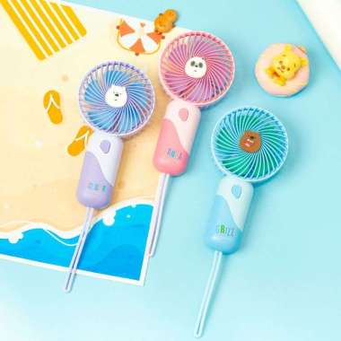 Miniso x We Bare Bears Mini Fan Kipas Tangan Kipas Mini Genggam Kipas Tangan Portable Pink