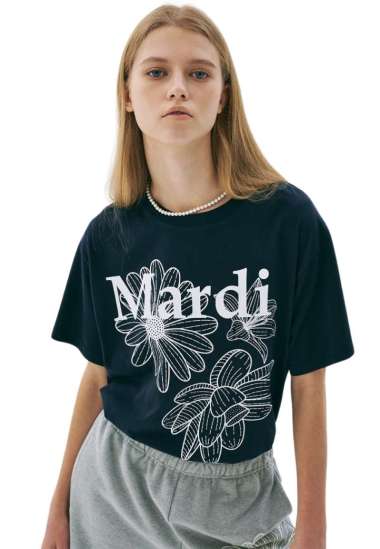 Tshirt Triple Flower Navy White