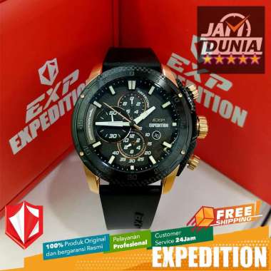 JAM TANGAN PRIA EXPEDITION ORIGINAL BLACK ROSE GOLD STRAP EXF 6810 EXF6810 EXF 6810 EXPEDITION 6810