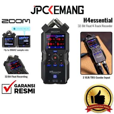 JPC KEMANG Zoom H4essential 4-Track 32-Bit Float Portable Audio Recorder Mic with Built in Mixer Zoo