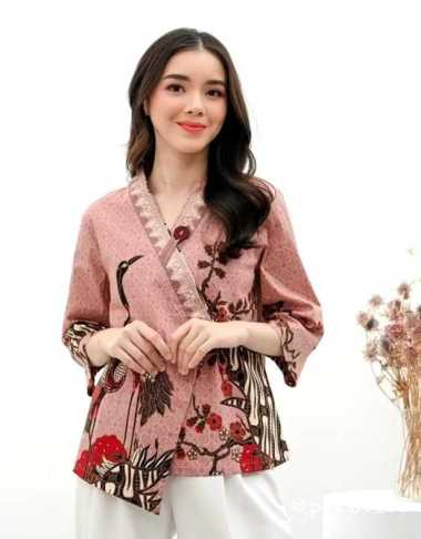 Evercloth FAIRA NEW Atasan Batik Jumbo Blouse Wanita Atasan Wanita Blouse Batik Wanita Lengan Panjan