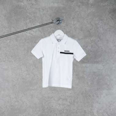 Polo HUGO BOSS STRIPE POCKET BLACK WHITE POLO KIDS 100% ORIGINAL 10YR
