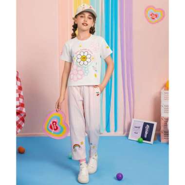 Lil' Hearts Pajamas Set Keep Smiling Top & Long Pants Y05-011816 L