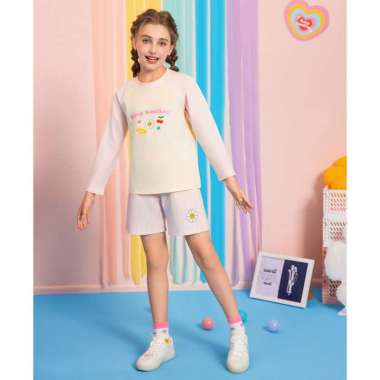 Lil' Hearts Pajamas Set Keep Smiling Long Sleeve & Short Pants Y05-011817 M
