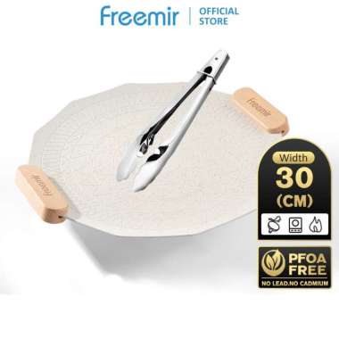 freemir Wajan granite anti lengket GRILL PAN BBQ and barbecue tongs