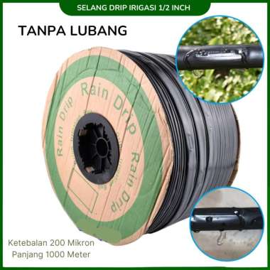 Selang Drip Tanaman Pertanian 1000 Mete Pipa 1/2 Inch Selang Pertanian Tanpa Lubang