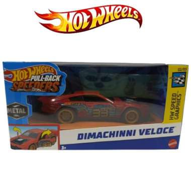 Hot Wheels Pullback Speeders 1:43 Open Door Dimachinni Veloce Merah