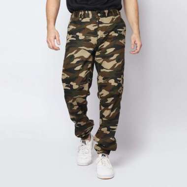 2nd RED Celana Jogger Pria Loreng Coklat 142201N M