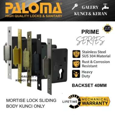 PALOMA MLP 2321 2322 2323 2327 2328 2329 Body Kunci Pintu Sliding Backset 40 MM Prime Series Mortise