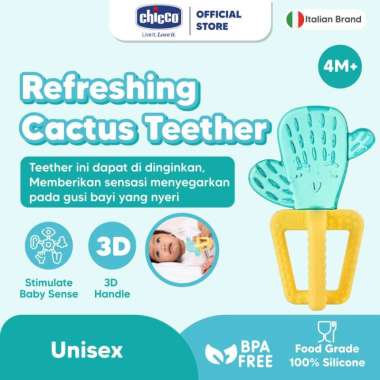 CHICCO Nursing Teether Refreshing Cactus 4m+ / Mainan Gigitan Bayi / teether bayi 4 bulan