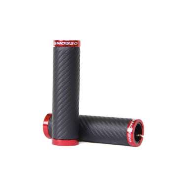 Mosso GP-30CB Hand Grip Sepeda with Lock Handle Grip Hanfat Sepeda Black Red