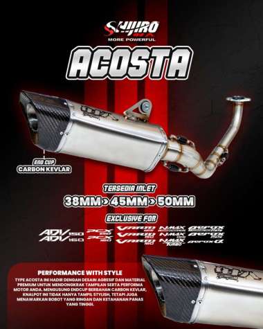 KNALPOT SHIJIRO ACOSTA MOTOR ADV 150/160 VARIO 125/150/160 PCX 150/160 NMAX 155/CONNECTED/TURBO AERO