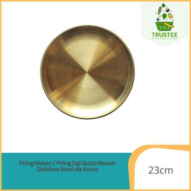 Piring Makan / Piring Saji Bulat Mewah Stainless Steel ala Korea / Korean Style Aesthetic Plate, Uku