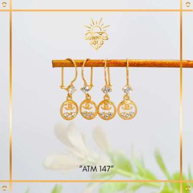 ANTING WANITA MODEL TERBARU MEWAH ELEGAN EMAS ASLI EMAS MUDA KADAR 8K (375) ANTING MEWAH KODE ATKMN