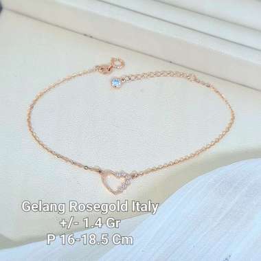 Gelang Love Italy AU Rosegold 750 kadar 18k 1,4gr-16-18,5cm