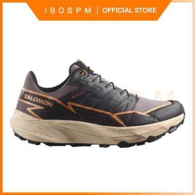 SALOMON - Thundercross Gore-Tex, Women's Trail Running Shoes, Shark / Black / Papaya - Sepatu Trail 