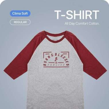 BRBL Born And Blessed Kaos Maroon Lengan Panjang Unisex Raglan Ca.01 Reguler Fit - B1CF17C001MR Maro