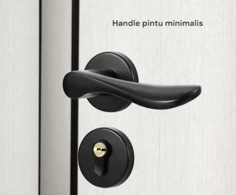 Kunci Pintu Rumah Hitam Besar Handle Pintu, Selot Pintu 1 Set Komplit