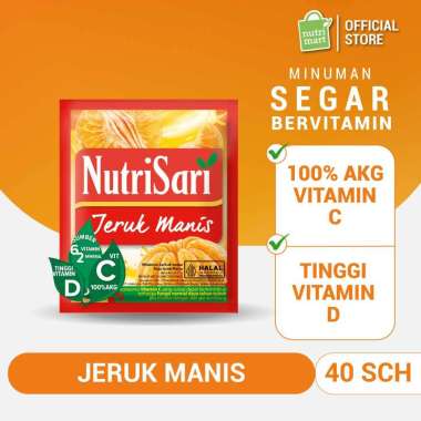 NutriSari Jeruk Manis 40 Sachet - Minuman Jeruk Vitamin C Vitamin D