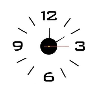 3D Jam Dinding Tempel DIY analog Dekorasi silent 10 70cm Modern Clock 3 Jarum