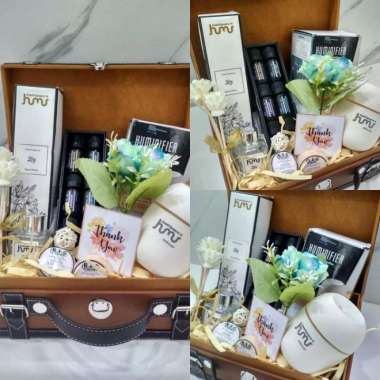 kado pernikahan premium/hampers wedding/hampers aromatherapy/box kulit