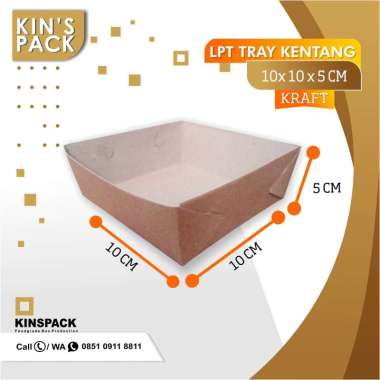 Lipatan Paper Tray Alas Makanan Kentang / Burger Kraft @50 pcs