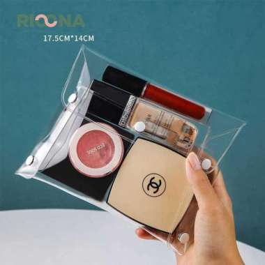 Pouch Kosmetik Transparan Tas Make Up Transparan bahan Mika Tas Kosmetik Transparan Tempat Pensil Te