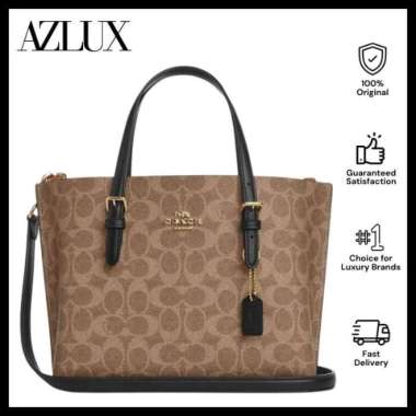 Coach Mollie Tote Bag 25 In Signature Canvas Gold/Tan/Black