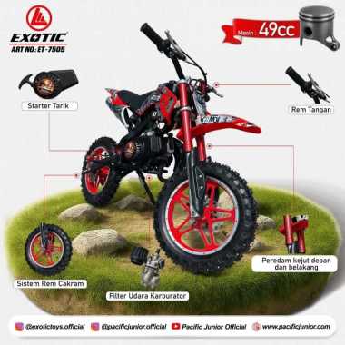 EXOTIC ET7505 MOTOR TRAIL MINI ANAK - REMAJA 49CC 1 SILINDER BBM