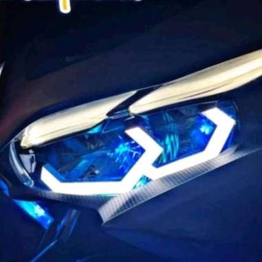 lampu alis HEXAGON aerox 155 new cornted Motor PUTIH