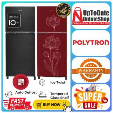 KULKAS POLYTRON PRB200 PRB-200 PRB 200 SUPER LOW WATT 200 LITER FAST COOLING POLYTRON LEMARI ES 2 PI