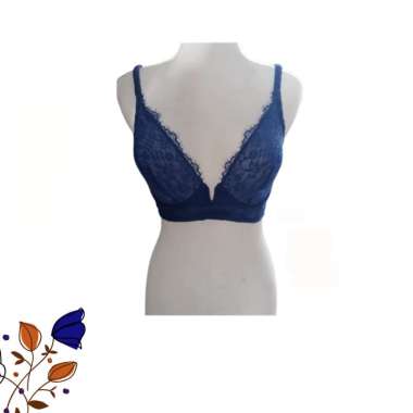 Bra Electric Blue Lace Nonpad Label Sample 40D