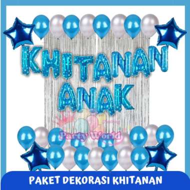 Paket Dekorasi Khitanan Anak / Dekorasi Balon Khitanan Biru