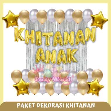 Paket Dekorasi Khitanan Anak / Dekorasi Balon Khitanan Gold