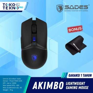 Sades Akimbo Wireless Gaming Mouse RGB Dual Mode Free Mousepad