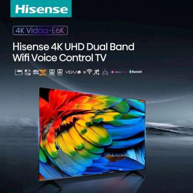HISENSE Smart TV LED 50 Inchi 4K Vidaa Bezelless Design-Dolby Audio- Youtube/Netflix/Prime video 50E