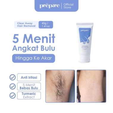 Prepare - Hair Removal Penghilang Bulu Permanen Pembersih Bulu Perontok Bulu Krim Waxing Ketiak BPOM
