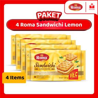 Paket 4 Biskuit Roma Sandwichi Lemon