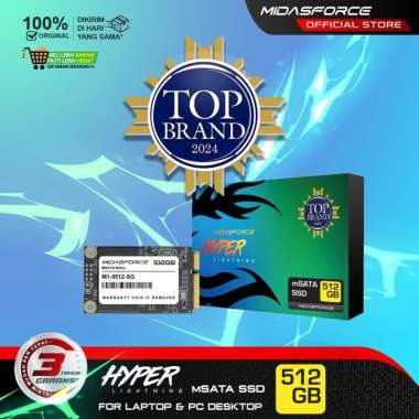 SSD MSATA MidasForce 512GB HyperLightning Garansi 3 Tahun SSD mSATA 512 GB untuk Laptop dan PC SSD S
