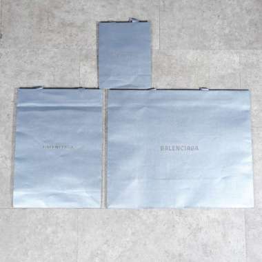 Tas PAPER BAG BALENCIAGA HANDLE GREY 100% ORIGINAL Size S