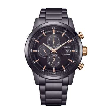 JAM TANGAN PRIA CITIZEN CHRONO ORIGINAL STAINLESS BLACK ECO DRIVE CITIZEN CA0746-85E CITIZEN ECO-DRI