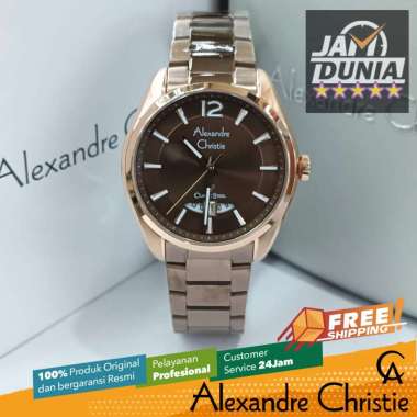 JAM TANGAN PRIA ALEXANDRE CHRISTIE ORIGINAL BROWN ROSE GOLD 8679 AC 8679 AC8679 ACF8679 JAM AC STAIN