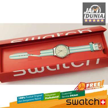 JAM TANGAN WANITA SWATCH ORIGINAL RESIN GREEN WHITE SKIN SWATCH SYXS160 SWATCH SYXS 160 JAM WANITA N