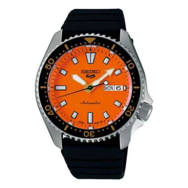 JAM TANGAN PRIA SEIKO AUTOMATIC ORIGINAL SEIKO AUTOMATIC SRPL89K1 SEIKO SRPL89 BLACK RUBBER ORANGE D